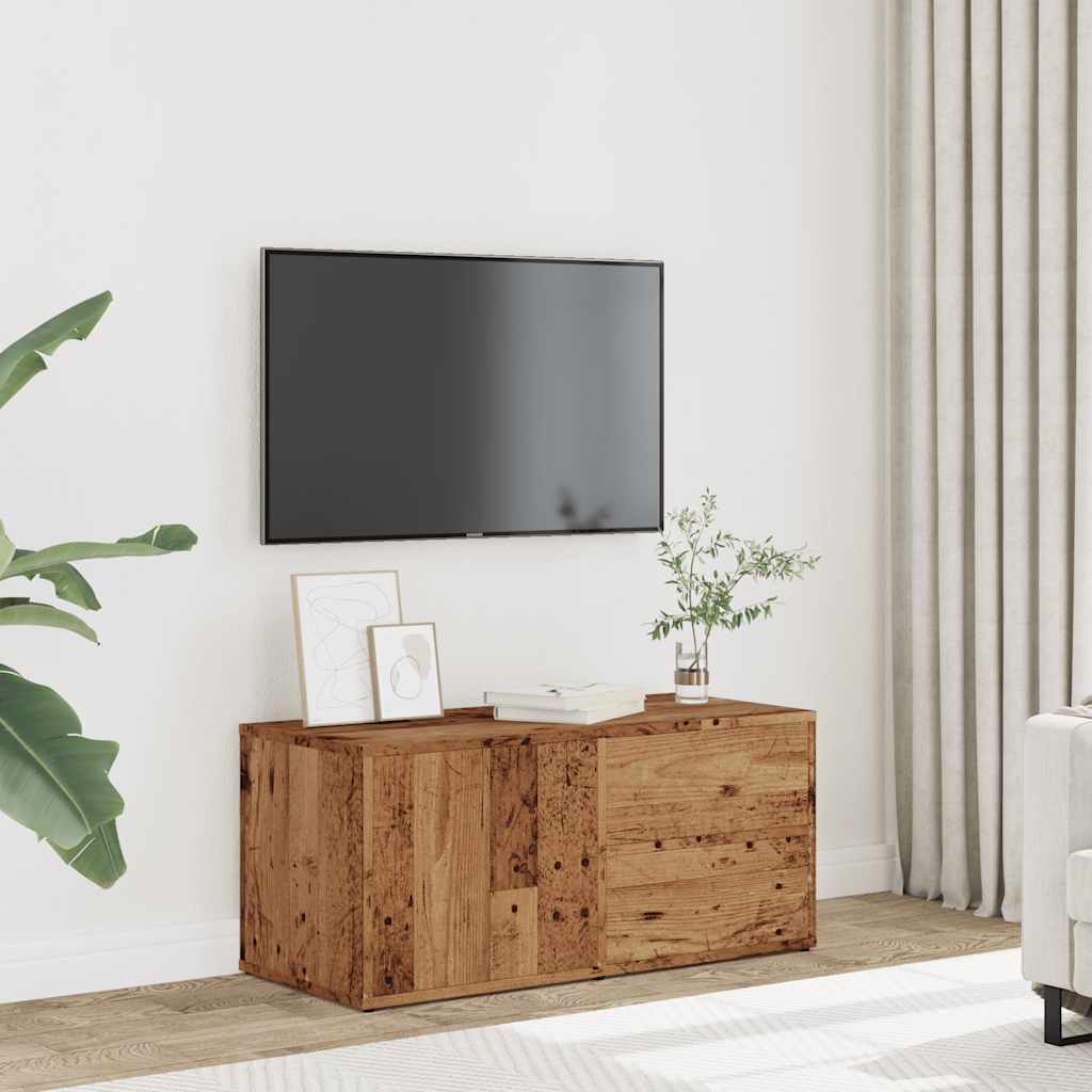 ντουλάπι τηλεόρασης  Παλιό ξύλο 80x34x35,5cm Κατασκευασμένο ξύλο