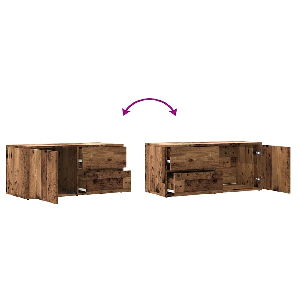 ντουλάπι τηλεόρασης  Παλιό ξύλο 80x34x35,5cm Κατασκευασμένο ξύλο