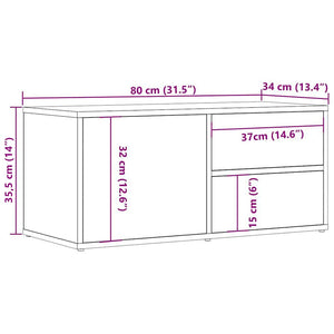 ντουλάπι τηλεόρασης  Παλιό ξύλο 80x34x35,5cm Κατασκευασμένο ξύλο