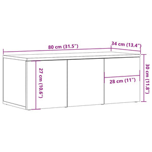ντουλάπι τηλεόρασης  Παλιό ξύλο 80x34x30 cm Κατασκευασμένο ξύλο - Pakobazaar