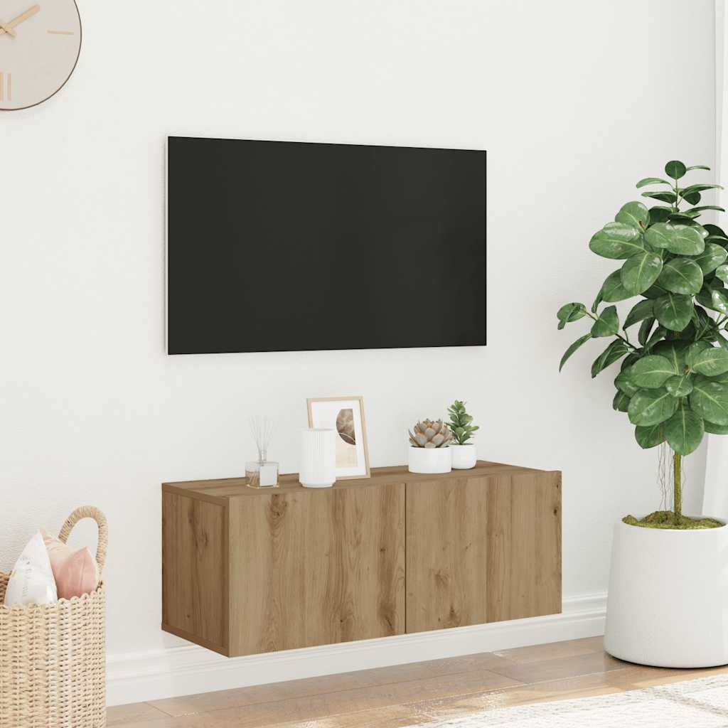 Επίτοιχο ντουλάπι τηλεόρασης Artisan Oak 80x30x30 cm - Pakobazaar