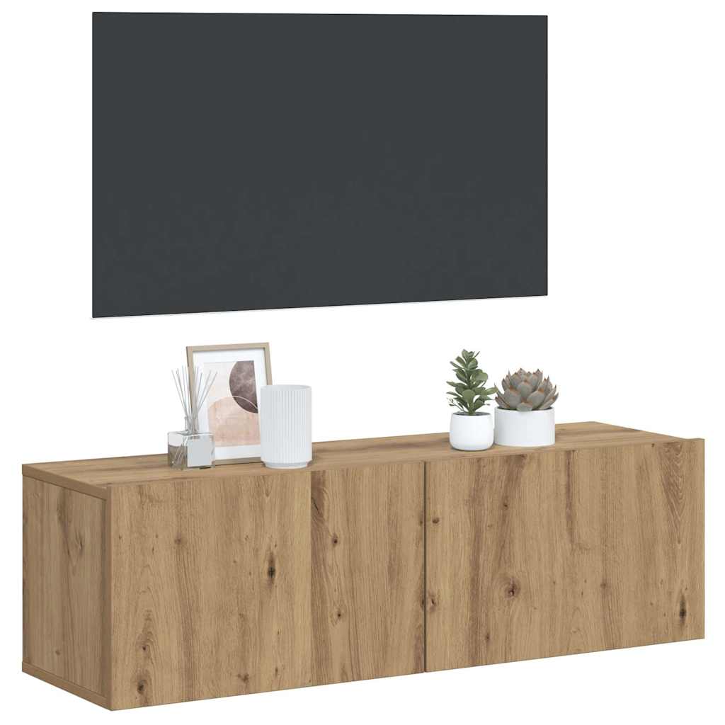 Ντουλάπι Τηλεόρασης Τοίχου Artisan Δρυς 100x30x30 εκ Επ. Ξύλο - Pakobazaar