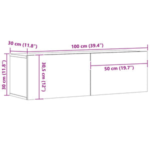 Ντουλάπι Τηλεόρασης Τοίχου Artisan Δρυς 100x30x30 εκ Επ. Ξύλο - Pakobazaar