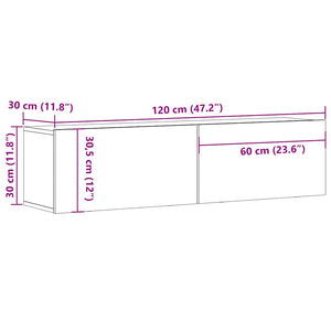 Ντουλάπι Τηλεόρασης Τοίχου Artisan Δρυς 120x30x30 εκ Επ. Ξύλο - Pakobazaar