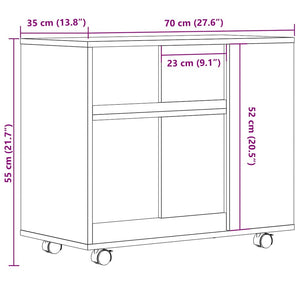 Τραπέζι Βοηθητικό Παλιό Ξύλο 70 x 35 x 60,5 εκ Επεξεργασμένο Ξύλο