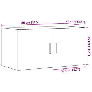 Ντουλάπι Τοίχου Αρτισιανή Δρυς 80x39x40 εκ. Επεξεργασμένο Ξύλο - Pakobazaar