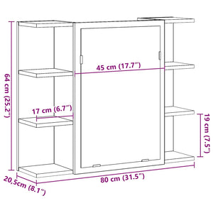 Καθρέφτης Μπάνιου Γκρι Σκυροδέματος 80x20,5x64 εκ. Μοριοσανίδα - Pakobazaar