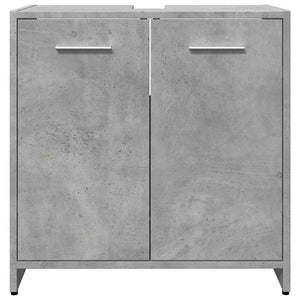 Ντουλάπι Νιπτήρα Μπάνιου Μπετόν Γκρι 60x33x60 εκ. Επεξ. Ξύλο