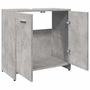 Ντουλάπι Νιπτήρα Μπάνιου Μπετόν Γκρι 60x33x60 εκ. Επεξ. Ξύλο