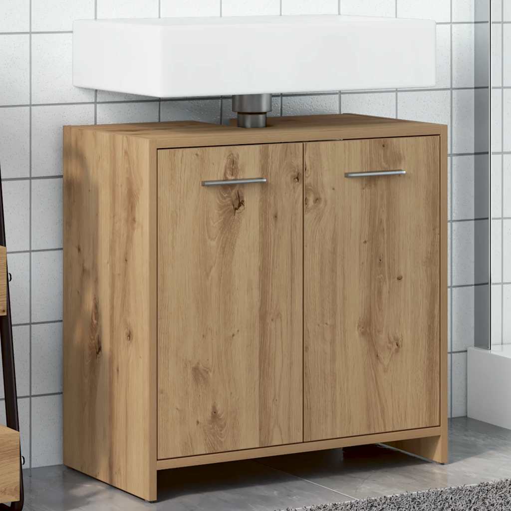 Ντουλάπι Νιπτήρα Μπάνιου Αρτισιανή Δρυς 60x33x60 εκ. Επεξ. Ξύλο - Pakobazaar