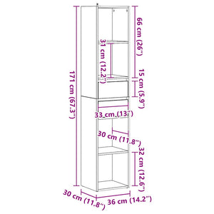 ντουλάπι βιβλίων  Παλιό ξύλο 36x30x171 cm Κατασκευασμένο ξύλο - Pakobazaar