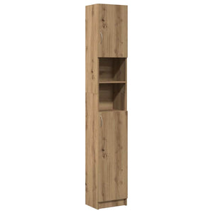 Ντουλάπι Μπάνιου Χειροποίητο Δρυς 32x25,5x190 εκ. από Τεχνητό Ξύλο - Pakobazaar