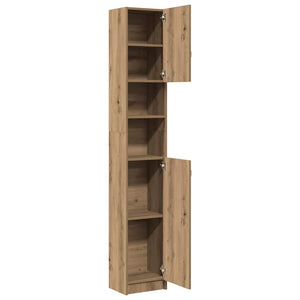 Ντουλάπι Μπάνιου Χειροποίητο Δρυς 32x25,5x190 εκ. από Τεχνητό Ξύλο - Pakobazaar