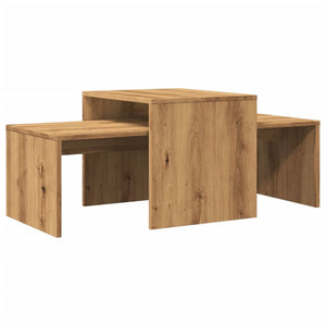 Σετ Τραπεζάκια Σαλονιού Artisan Δρυς 100x48x40 εκ. Επεξ. Ξύλο - Pakobazaar