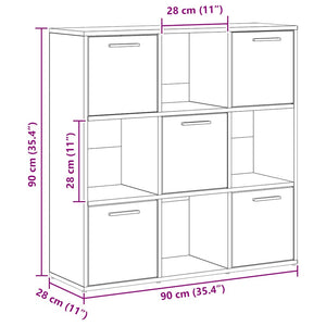 Βιβλιοθήκη Τεχνίτης Δρυς 90x28x90 εκ. Επεξεργασμένο Ξύλο
