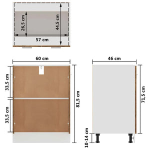 Ντουλάπι "Lyon" από Παλιό Ξύλο 60x46x81,5 εκ. από Τεχνητό Ξύλο - Pakobazaar