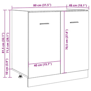 Ντουλάπι Νιπτήρα "Lyon" από Παλιό Ξύλο 80x46x81,5 εκ. από Τεχνητό Ξύλο - Pakobazaar