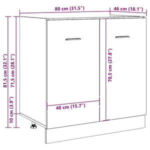 Ντουλάπι Νιπτήρα "Lyon" από Τεχνητό Δρυ 80x46x81,5 εκ. από Τεχνητό Ξύλο