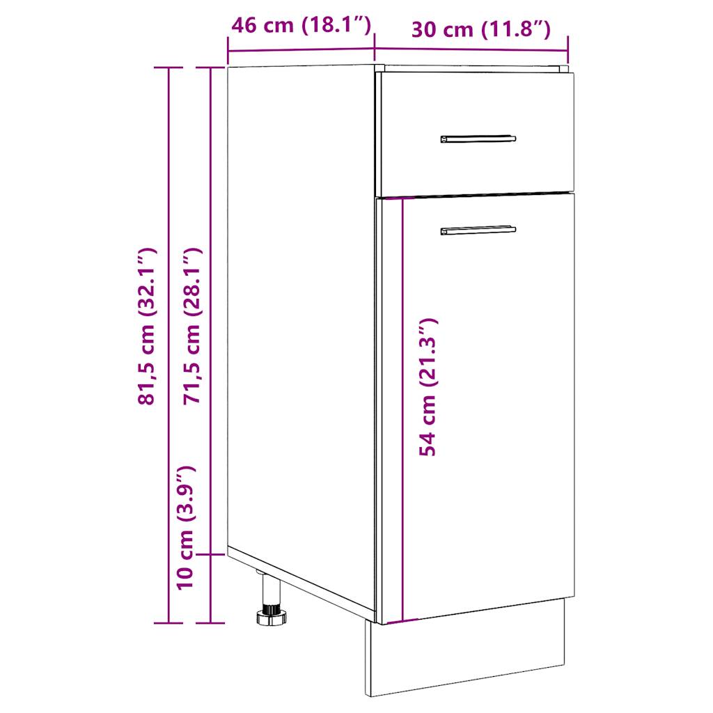 Ντουλάπι με Συρτάρια "Lyon" από Παλιό Ξύλο 30x46x81,5 εκ. από Τεχνητό Ξύλο - Pakobazaar
