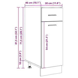 Ντουλάπι με Συρτάρια "Lyon" από Παλιό Ξύλο 30x46x81,5 εκ. από Τεχνητό Ξύλο - Pakobazaar