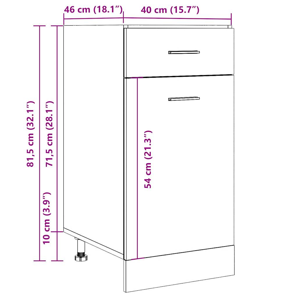 Ντουλάπι με Συρτάρια "Lyon" από Παλιό Ξύλο 40x46x81,5 εκ. από Τεχνητό Ξύλο - Pakobazaar