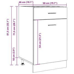 Ντουλάπι με Συρτάρια "Lyon" από Παλιό Ξύλο 50x46x81,5 εκ. από Τεχνητό Ξύλο