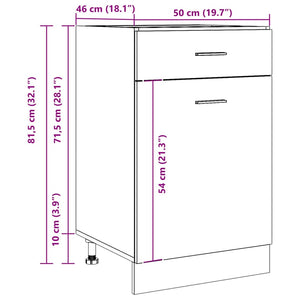 Ντουλάπι με Συρτάρια "Lyon" από Τεχνητό Δρυ 50x46x81,5 εκ. από Τεχνητό Ξύλο