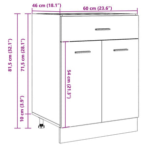 Ντουλάπι με Συρτάρια "Lyon" από Τεχνητό Δρυς 60x46x81,5 εκ. από Τεχνητό Ξύλο