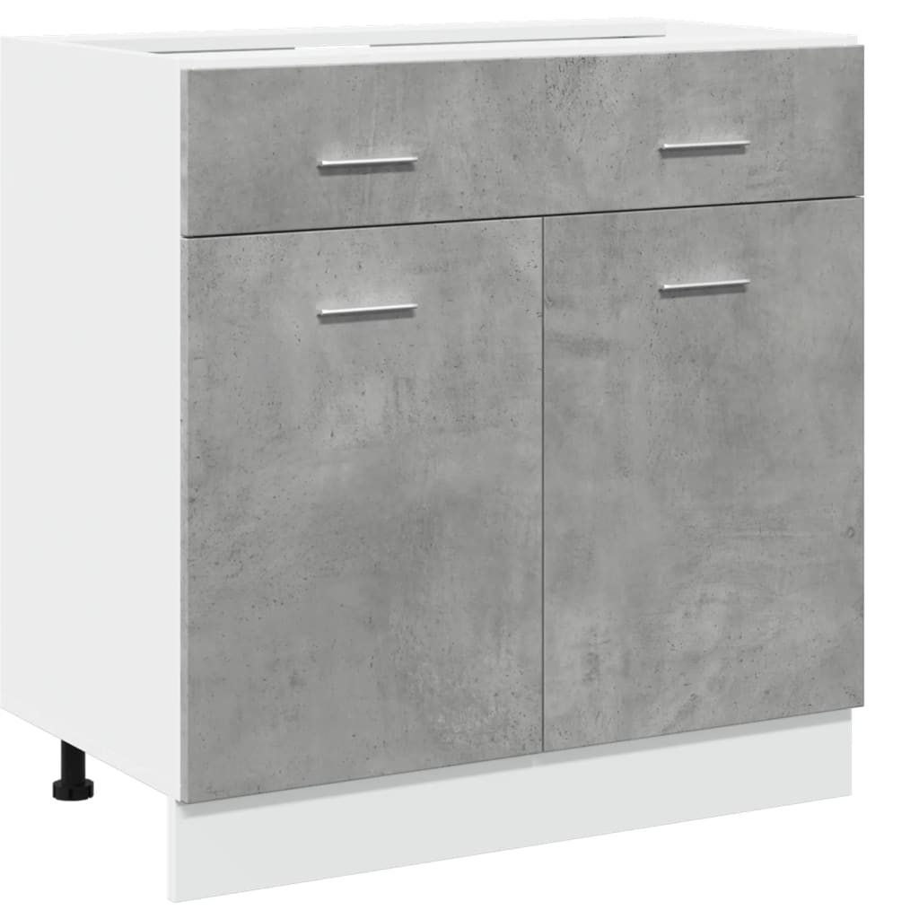 Ντουλάπι με Συρτάρια "Lyon" Γκρι Σκυρόδεμα 80x46x81,5 εκ. από Τεχνητό Ξύλο - Pakobazaar