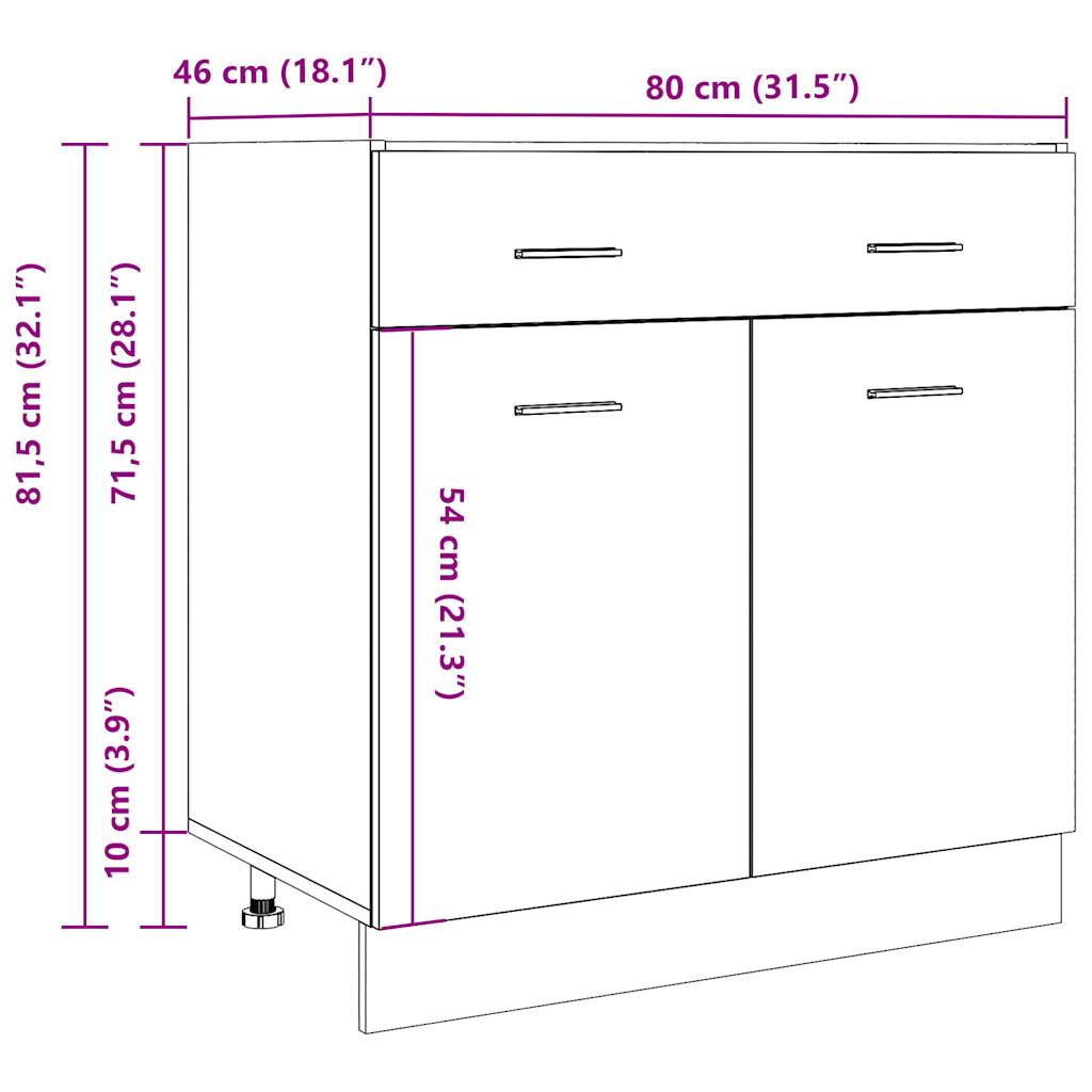 Ντουλάπι με Συρτάρια "Lyon" Γκρι Σκυρόδεμα 80x46x81,5 εκ. από Τεχνητό Ξύλο - Pakobazaar