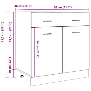 Ντουλάπι με Συρτάρια "Lyon" Γκρι Σκυρόδεμα 80x46x81,5 εκ. από Τεχνητό Ξύλο - Pakobazaar
