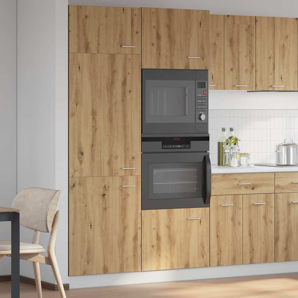 Ντουλάπι Ψυγείου "Lyon" Δρυς Artisan 60x57x207 εκ. από Τεχνητό Ξύλο - Pakobazaar