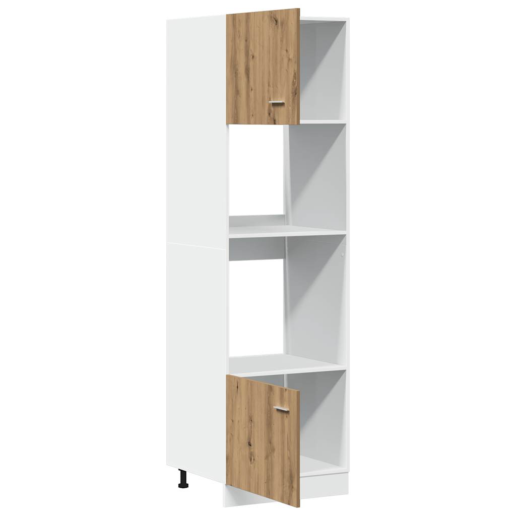 Ντουλάπι Μικροκυμάτων "Lyon" Δρυς Artisan 60x57x207 εκ. από Τεχνητό Ξύλο - Pakobazaar
