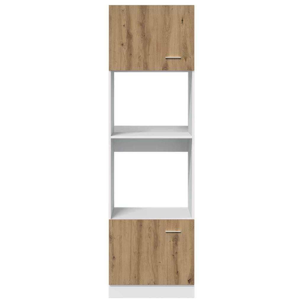 Ντουλάπι Μικροκυμάτων "Lyon" Δρυς Artisan 60x57x207 εκ. από Τεχνητό Ξύλο - Pakobazaar