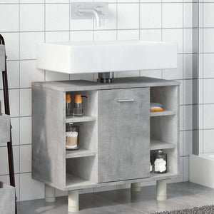 Ντουλάπι Νιπτήρα Γκρι Σκυροδέματος 60x32x53,5 εκ. Επεξ. Ξύλο - Pakobazaar