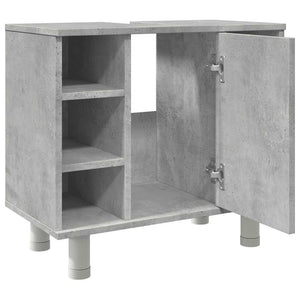 Ντουλάπι Νιπτήρα Γκρι Σκυροδέματος 60x32x53,5 εκ. Επεξ. Ξύλο - Pakobazaar