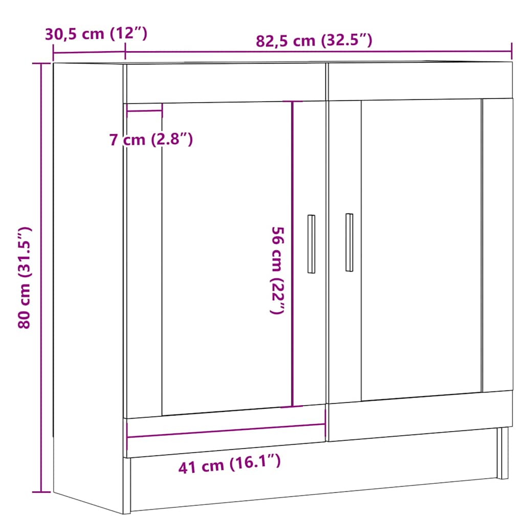 Βιβλιοθήκη Παλιό Ξύλο 82,5 x 30,5 x 80 εκ. Μοριοσανίδα - Pakobazaar