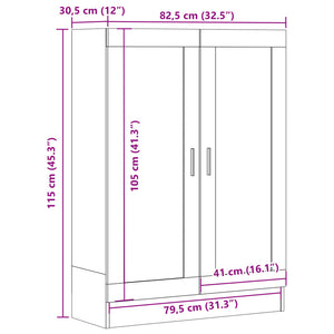 Βιβλιοθήκη Παλαιό Ξύλο 82,5 x 30,5 x 115 εκ. Επεξ. Ξύλο