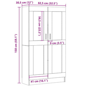 Βιβλιοθήκη Όψη Παλαιού Ξύλου 82,5x30,5x150 εκ. Επεξ. Ξύλο