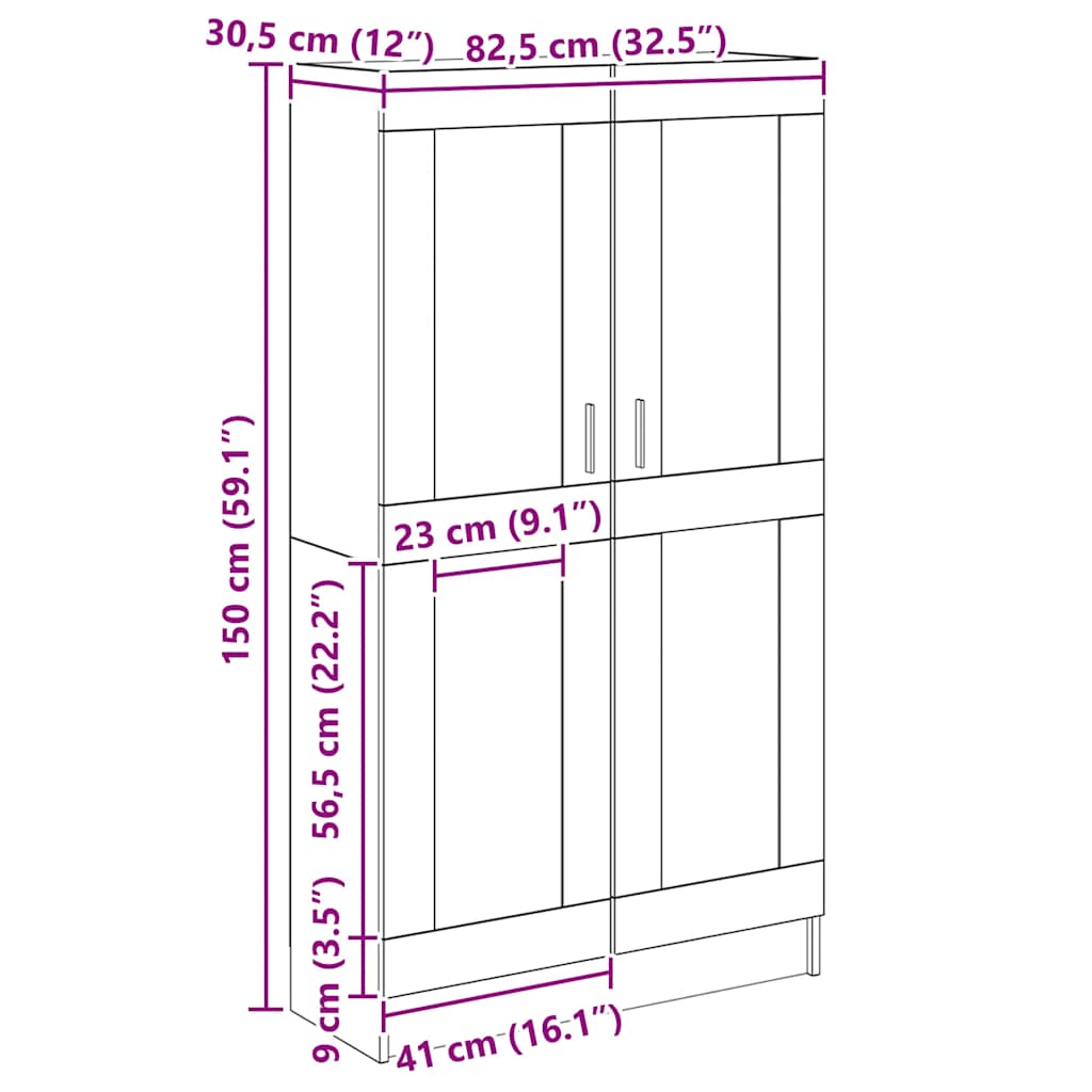 Βιβλιοθήκη Artisan Δρυς 82,5x30,5x150 εκ. Επεξεργασμένο Ξύλο