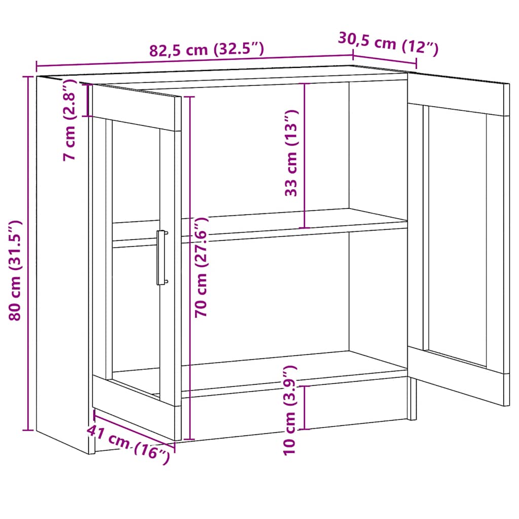 Βιβλιοθήκη Artisan Δρυς 82,5x30,5x80 εκ. Επεξεργασμένο Ξύλο - Pakobazaar