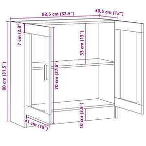 Βιβλιοθήκη Artisan Δρυς 82,5x30,5x80 εκ. Επεξεργασμένο Ξύλο - Pakobazaar