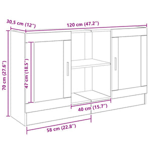 Μπουφές Αρτισιανή Δρυς 120x30,5x70εκ. από Επεξεργασμένο Ξύλο - Pakobazaar