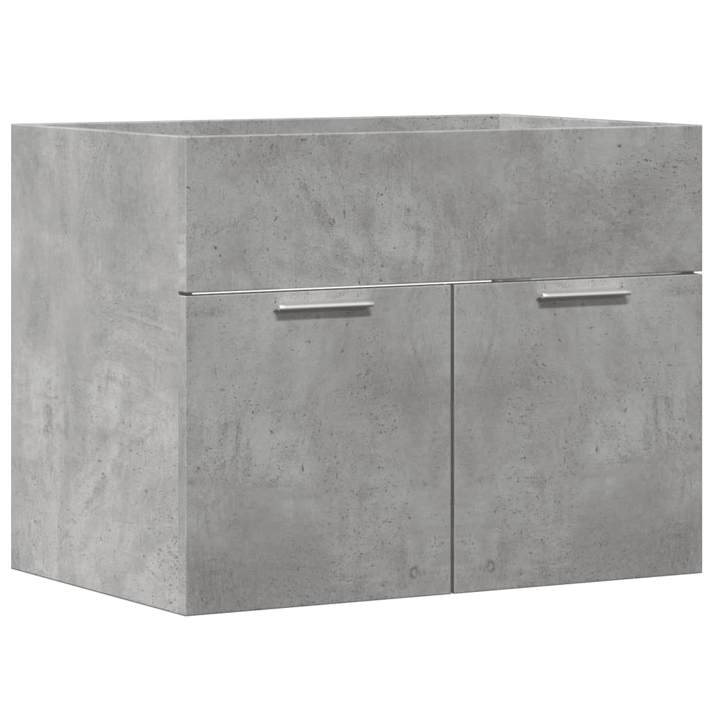 Ντουλάπι Νιπτήρα Γκρι Σκυροδέματος 60x38,5x46 εκ. Επεξ. Ξύλο