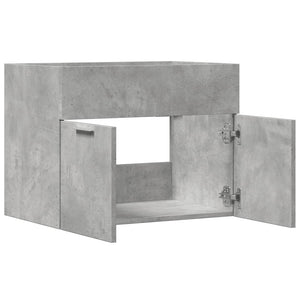 Ντουλάπι Νιπτήρα Γκρι Σκυροδέματος 60x38,5x46 εκ. Επεξ. Ξύλο