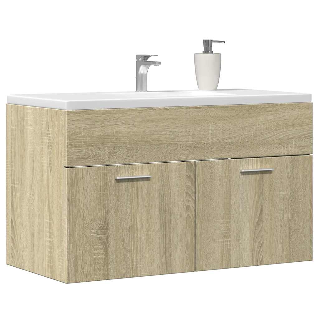 Ντουλάπι Νιπτήρα Sonoma Δρυς 80 x 38,5 x 46 εκ. από Επεξ. Ξύλο