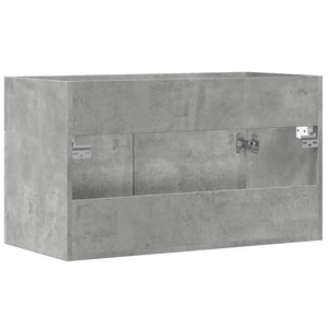 Ντουλάπι Νιπτήρα Γκρι Σκυροδέματος 80x38,5x46 εκ. Επεξ. Ξύλο