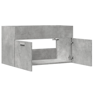 Ντουλάπι Νιπτήρα Γκρι Σκυροδέματος 80x38,5x46 εκ. Επεξ. Ξύλο