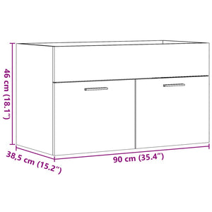 Ντουλάπι Νιπτήρα Μπάνιου Sonoma Δρυς 90x38,5x46 εκ. Επεξ. Ξύλο