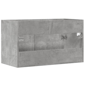 Ντουλάπι Μπάνιου Γκρι Σκυροδέματος 90x38,5x46 εκ. Επεξ. Ξύλο